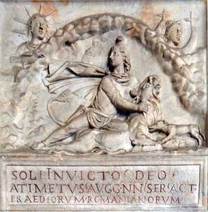 Mithra as Sol Invictus, the inscription reading